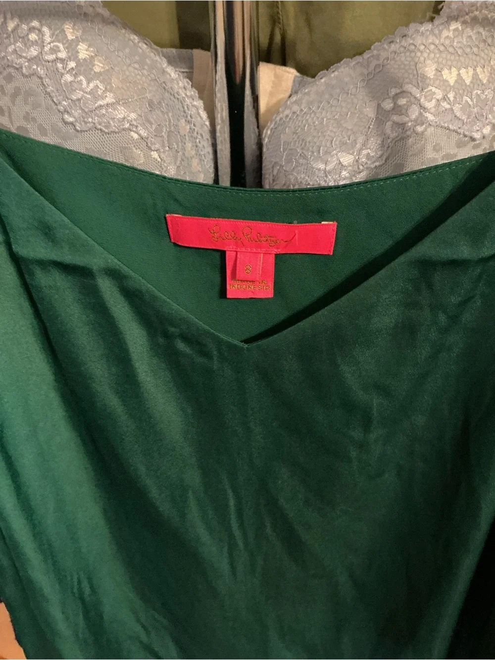 Lilly Pulitzer Dark Emerald Satin Cami
